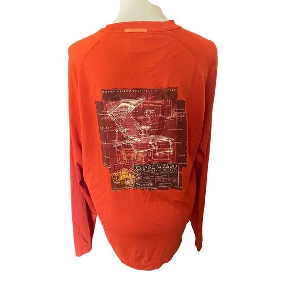 Tommy Bahama Mens Burnt Orange Lounge Wizard Graphic Long Sleeve T-Shirt Medium - Picture 3 of 8